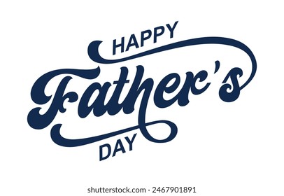 Happy Father's Day lettering vector. Handmade calligraphy vector illustration. Father's Day card with heart	