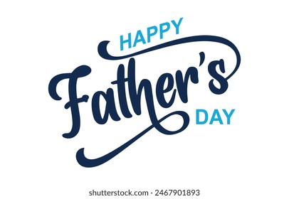 Happy Father's Day lettering vector. Handmade calligraphy vector illustration. Father's Day card with heart	