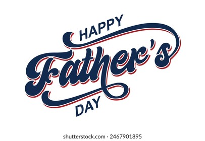 Happy Father's Day lettering vector. Handmade calligraphy vector illustration. Father's Day card with heart	