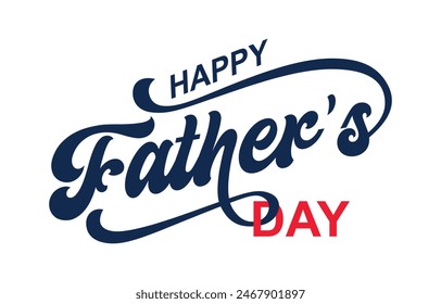 Happy Father's Day lettering vector. Handmade calligraphy vector illustration. Father's Day card with heart	