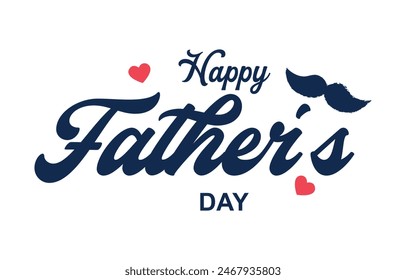 Happy Father's Day lettering vector. Handmade calligraphy vector illustration. Father's Day card with heart	