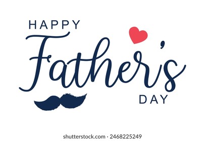 Happy Father's Day lettering vector. Handmade calligraphy vector illustration. Father's Day card with heart	