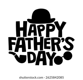 happy father's day lettering. vector illustration