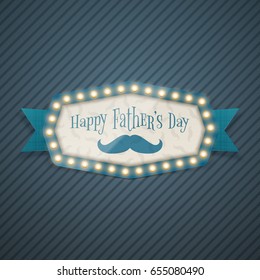 Happy Fathers Day Light Billboard With Ribbon