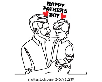 Happy Father's Day line art illustration.