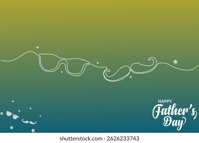 Happy father's day line art background. Minimal style banner, poster design for father's day.