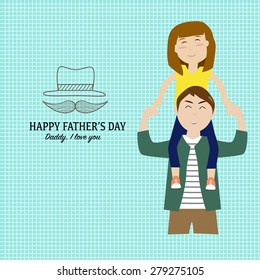 Happy father's day  with linear style symbol
