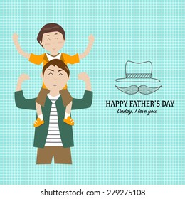 Happy father's day  with linear style symbol