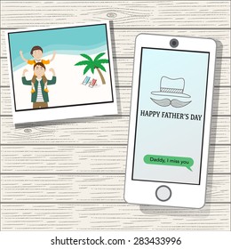 Happy father's day  with linear style symbol