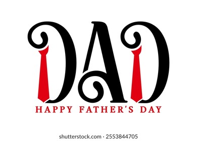 Happy fathers day logo badge sticker vector, love you dad text vector.