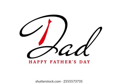 Happy fathers day logo badge sticker vector, love you dad text vector.