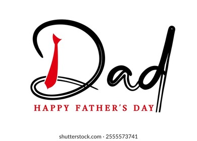 Happy fathers day logo badge sticker vector, love you dad text vector.