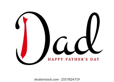 Happy fathers day logo badge sticker vector, love you dad text vector.