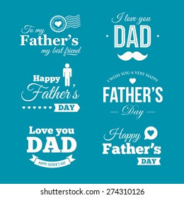 Happy fathers day logo, badge, signs and symbol