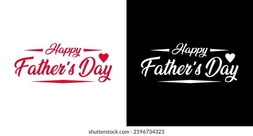 Happy Father's Day logo design, Handwritten text with Father's Day with love vector logo.