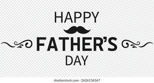 Happy Father's Day logo design, Handwritten text with Father's Day with love vector logo, love for fathers.