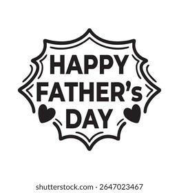 Happy Father's Day logo design, Handwritten text with Father's Day with love vector logo.	