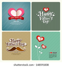 Happy fathers day, love dad collections greeting card background, vector illustration