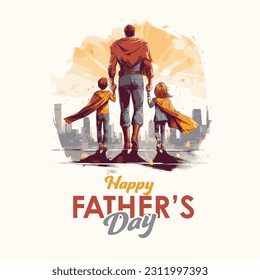 Happy Father's day. I love my dad. Best dad ever. Vector, Illustration. Turkish translation: Babalar günü kutlu olsun.