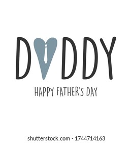 Happy Father's Day. Father's love. Tie, typography, logotype, love, affection, celebration.