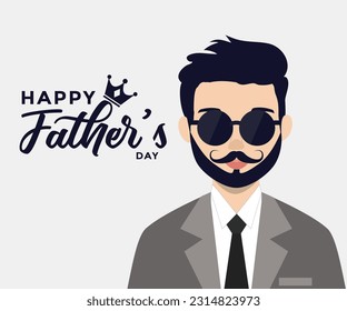 Happy Father's Day. A man with beard and suiting.