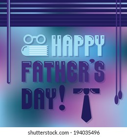 Happy Father's Day message - with open blinds on blurred background