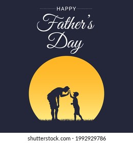 Happy Father's Day with minimal art background vector illustration. Best Dad greeting card poster or invitation