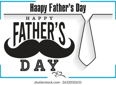 Happy Father's Day Minimalist Design with Mustache and Tie