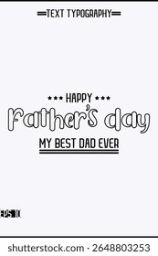 Happy Father's Day Modern Typography Text Design Element Vertical Template Image