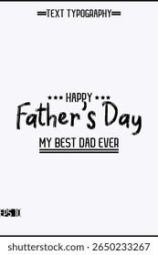 Happy Father's Day Modern Typography Text Design Element Vertical Template Image