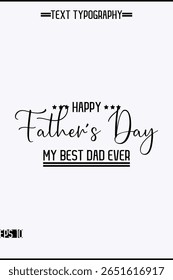 Happy Father's Day Modern Typography Text Design Element Vertical Template Image