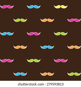 Happy Father's Day With Moustache Seamless Pattern