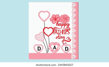 Happy Father's day multilayer gift card with text.