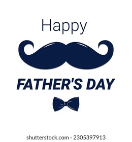 Happy Father's Day. A mustache and a bow. Postcard.