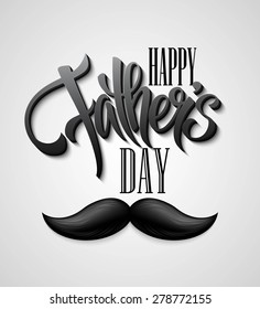 Happy Fathers Day mustache card. EPS 10