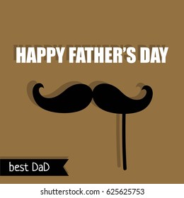 Happy Father's Day. Mustache decoration. Hand drawn vector illustration.
