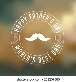 Happy Fathers Day mustache insignia design EPS 10 vector royalty free stock illustration