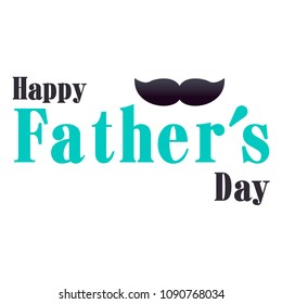Happy Father's Day Mustache White Background Vector Image
