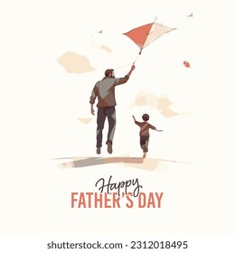 Happy Father's day, my dad my hero, daddy's girls. Turkish Translation: Babalar günü kutlu olsun. Vector, Illustration.