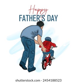 Happy Father's day, my dad my hero, daddy's girls. Turkish Translation: Babalar günü kutlu olsun. Vector, Illustration.