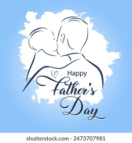 Happy Father's day, my dad my hero, Vector, Illustration.