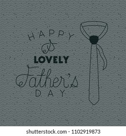 happy fathers day with necktie hanging