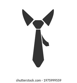 Happy Father's Day. Father's necktie silhouette Isolated on white background