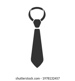 Happy Father's Day. Father's necktie silhouette Isolated on white background