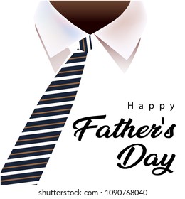 Happy Father's Day Necktie White Shirt Background Vector Image
