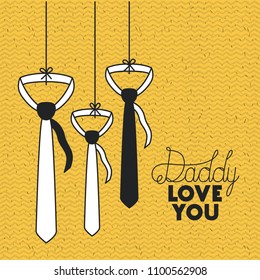 happy fathers day with neckties hanging