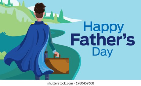 Happy fathers day on june 20 business brochure flyer banner design horizontal template vector, cover presentation abstract, modern publication poster and flag-banner, layout in rectangle size.