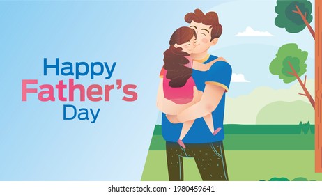 Happy fathers day on june 20 business brochure flyer banner design horizontal template vector, cover presentation abstract, modern publication poster and flag-banner, layout in rectangle size.