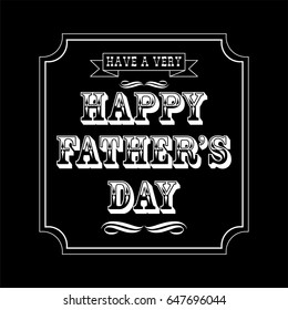 happy father's day ornate typography black and white