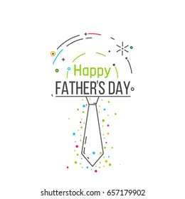 Happy father's day outline vector logo illustration. Linear dad's day poster or banner design